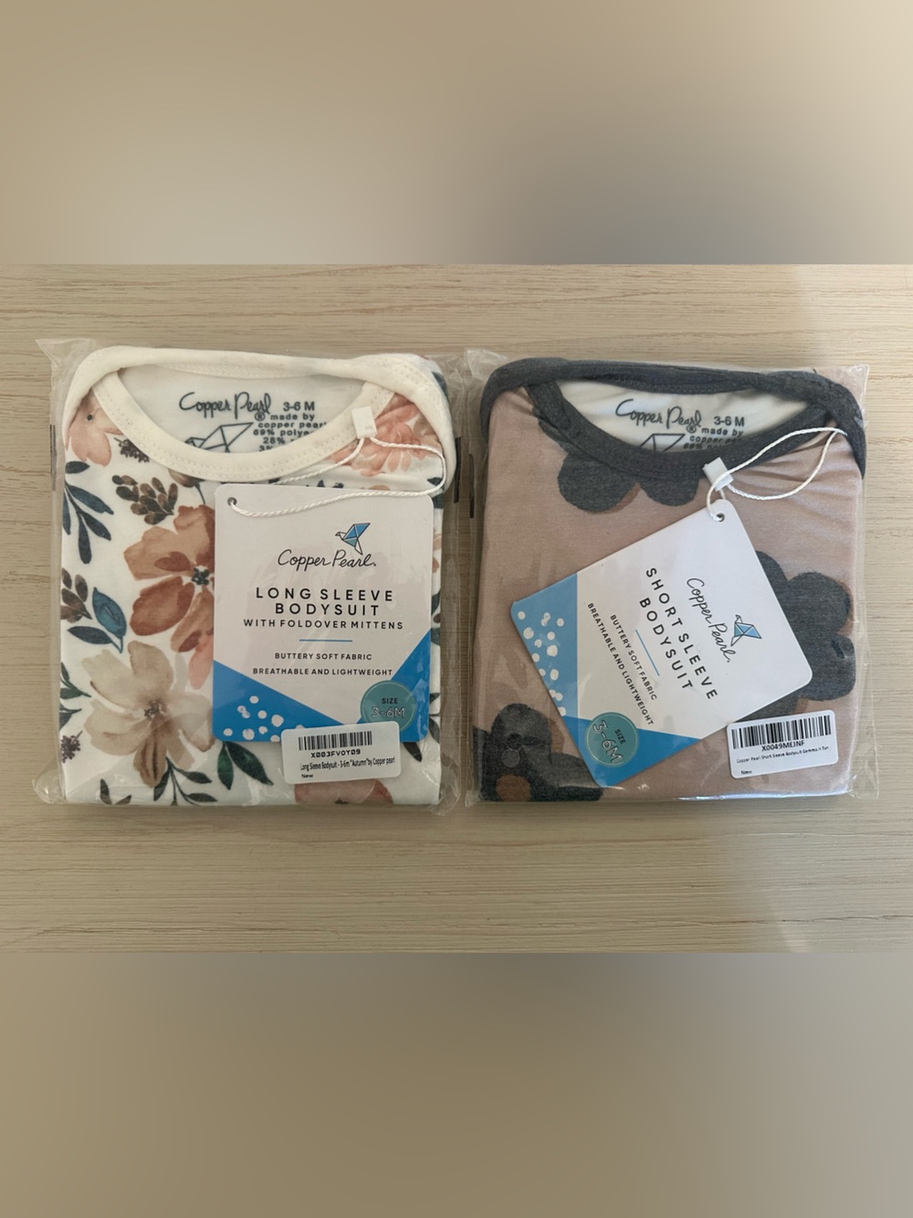 NWT Copper Pearl Bodysuits (3-6 months)